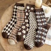 Лот-5пар!Набір стильних та затишних жіночих шкарпеток з різноманітними візерунками 37-40р