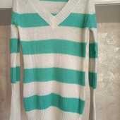 Смугастий пуловер з суміші вовни р.s