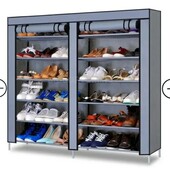 Мобільна тканинна шафа-органайзер HCX для зберігання речей та взуття на 2 секції