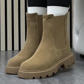 Зима! Натуральная Кожа на овчине! челси горчичные 36,39р