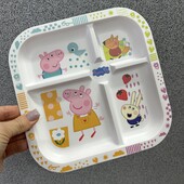 385. дитяча тарілка з роздільниками та зображенням персонажів мультфільму "Свинка Пеппа".