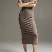 Стильна базова міді сукня , s
