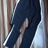 Женские укороченные брюки с лампасом