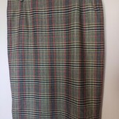 Плюс сайз картата вовняна брендова спідниця хл