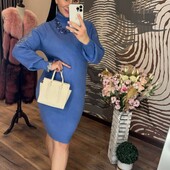 Теплое платье гольф кашемир оверсайз разные цвета новинки сезона