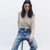 Тонкий вовняний светр оверсайз zara М/Л