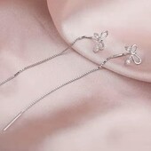 Срібні сережки протяжки з бантиком 925