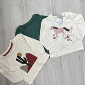 Primark.Набір регланів 3 шт для дівчинки 68 см