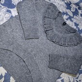 River island M сірий светр пухнастий з рюшею