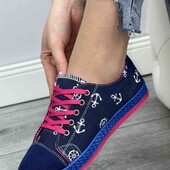 Женские демисезонные кеды ( с якорем).