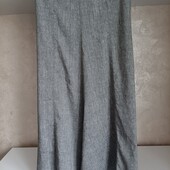 Льняна довга сіра спідниця р.8