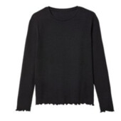 Лонгслів в рубчик для дівчаток pepperts!® (158/164, чорна)