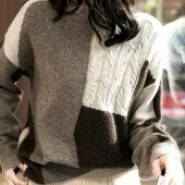 Шикарный, теплый свитер, джемпер, р. s, наш 42-48, коричнево- бежевый