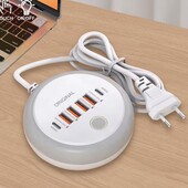 Зарядное устройство с 6 USB-портами и поддержкой быстрой зарядки, 50 Вт