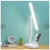 Лампа обертова настільна для дому з органайзером на 2-х акумуляторах світильник Біла/