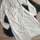 Shein, 2xl біла сукня на запах, з фактурного трикотажу