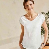 Стильная льняная футболка Esmara L evro 44/46 оверсайз 