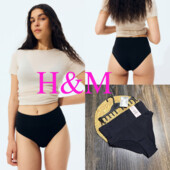 Арт.1511 трусики жіночі бріфи 3шт чорні від h&m євро розмір S.