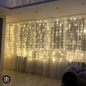 Гирлянда Штора "Роса" 3х3 м . с пультом и крючками