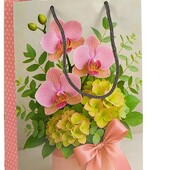 Пакет кольоровий середній "Квіти" 27х16х7 см