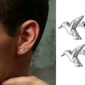 Сережки цвяшки колібрі, пташка, птаха, медсталь