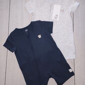 Набір боді F&F, в рубчик, на замочку, 0-3М / 6,5кг