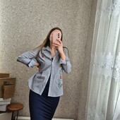Прекрасна сорочка в смужку з нашивками + спідниця - олівець ❄️