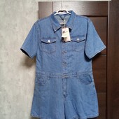 Новый брендовый коттоновый джинсовый комбинезон с шортами р.44евро(16).