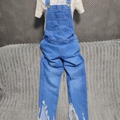 Симпатичный женский джинсовый комбинезон, р.36(евро)