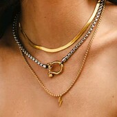 Набір три шт. ланцюжкове намисто, кольє з підвісками в двох кольорах