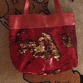 ❤️Красивая красная с пайетками перевёртыши золота и серебра вместительная❤️