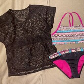 Купальник роздільний firefly на 11-12 р. 146/152 см та накидка пляжна
