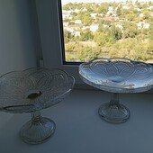 Комплект з двох ваз для фруктів, товстостіне важке скло