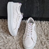 р.7 us(25см). Оригінал. Кросівки Adidas sleek white iridescent' fw3717 нат.шкіра.