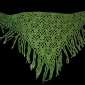 Очень красивая вязаная ажурная косынка(шарф), зелёный в наличии