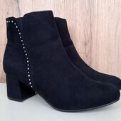 Нові елегантні ботильйони, чорні черевики, жіночі демі чоботи, весна осінь, р. 39