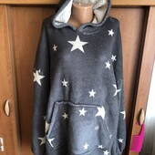 Меховушка, плюшева туника, кофта, худи, 2-3XL. зірка, слип, пижама