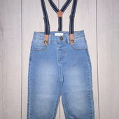 Джинси Primark, з підтяжками, 1,5-2р / 92см