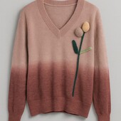 Шикарный свитер, джемпер с вышивкой, bluoltre, италия р. tu, наш 46-52