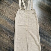 Стильная теплая юбка-сарафан,Размер м.Натур.шерсть.