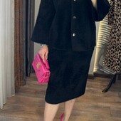 Теплый костюм альпака с юбкой миди