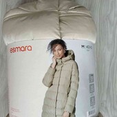 Esmara брендовое стёганое термо/пальто/куртка с капюшоном цвет бежевый размер евро 40/42