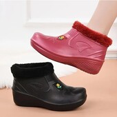 Утеплені зручні на осінь та весну галоші з хутром , колір чорний або вишневий устілка 24;24,5;25 см.