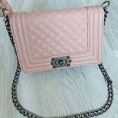 стильная каркасная сумочка экокожа цвет пудра ручка цепочка нюанс