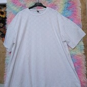 ❤️Брендовая натуральная белоснежная выбитая туника новая❤️Турция.Пог.138-210.Поб.160-240см.