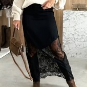 Шикарна атласна спідниця з мереживом!