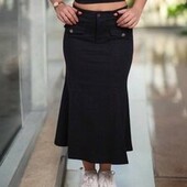 Жіноча джинсова чорна спідниця коттон стрейч.