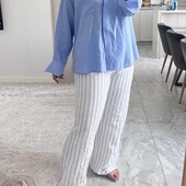 Жаті штани в піжамному стилі zara