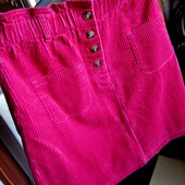 Вельветова спідниця колір ярко малиновий