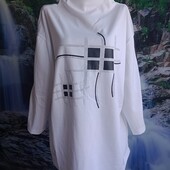 Чудова біла блуза для пишної леді Неопрен і екошкіра. р 56-58..